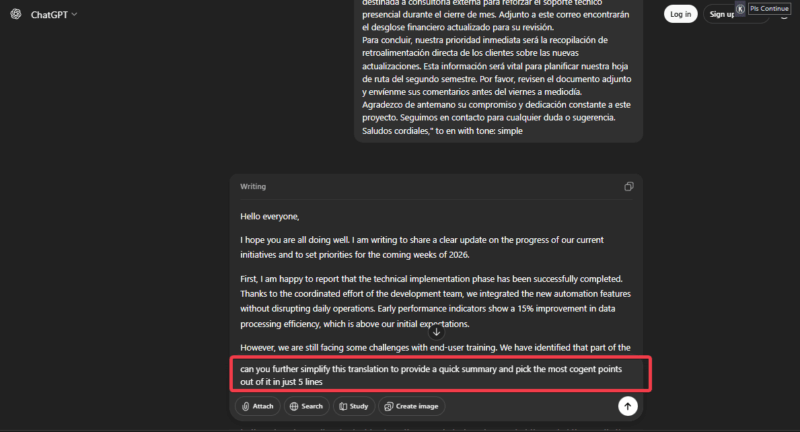 Follow Up On Translation