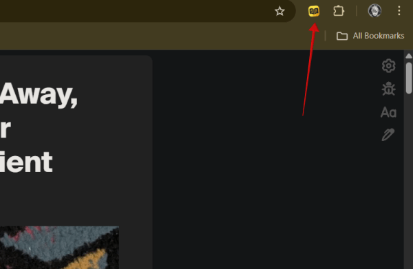 Clicking extension icon in Chrome tool bar on PC. 