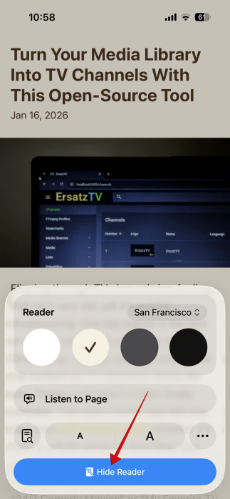 Force Reader Mode Safari Hide Reader