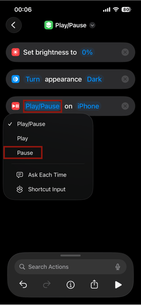 Iphone Shortcut Pause