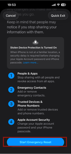 Iphone Start Emergency Reset