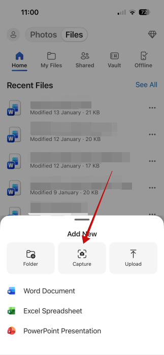 Microsoft Lens Retired Onedrive Capture Option