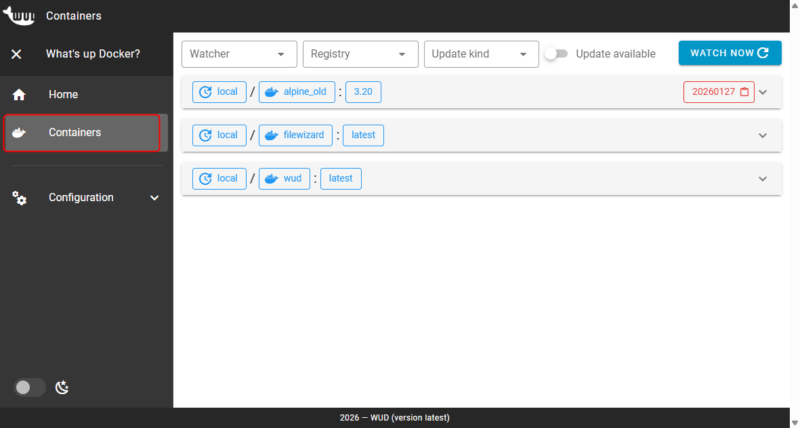 Monitor Containers Wud