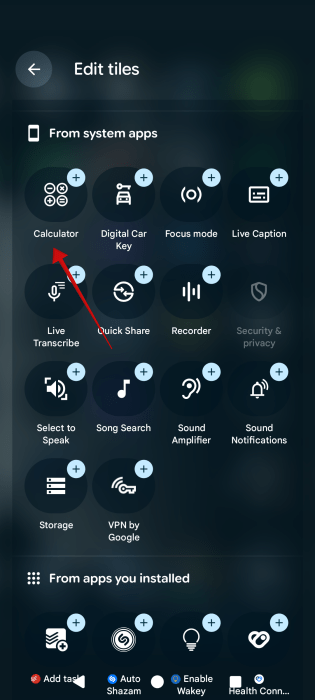 Overhauled Quick Settings Android Adding Calculator