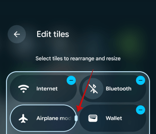 Resizing Quick Settings tiles on Android. 