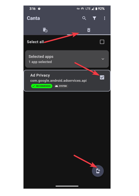 Reinstall Debloated App