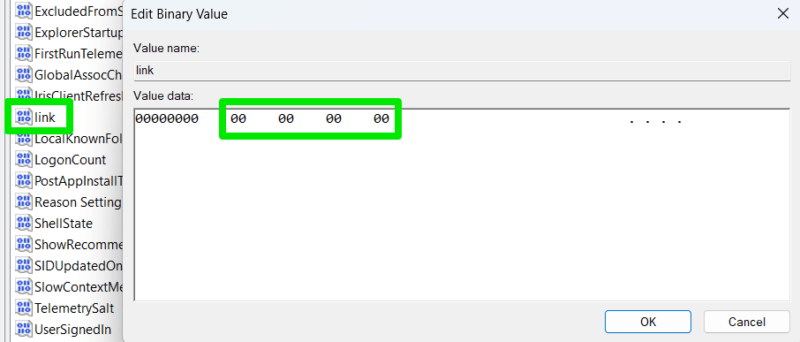 Link editing in the Registry
