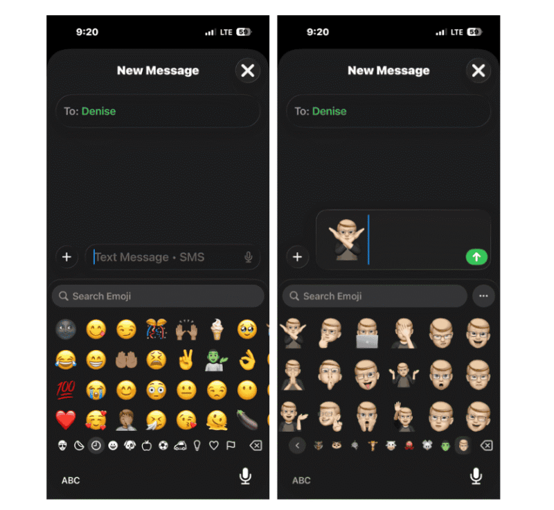 Send Memoji Stickers