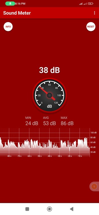 Sound Decibel Meter recording low sound
