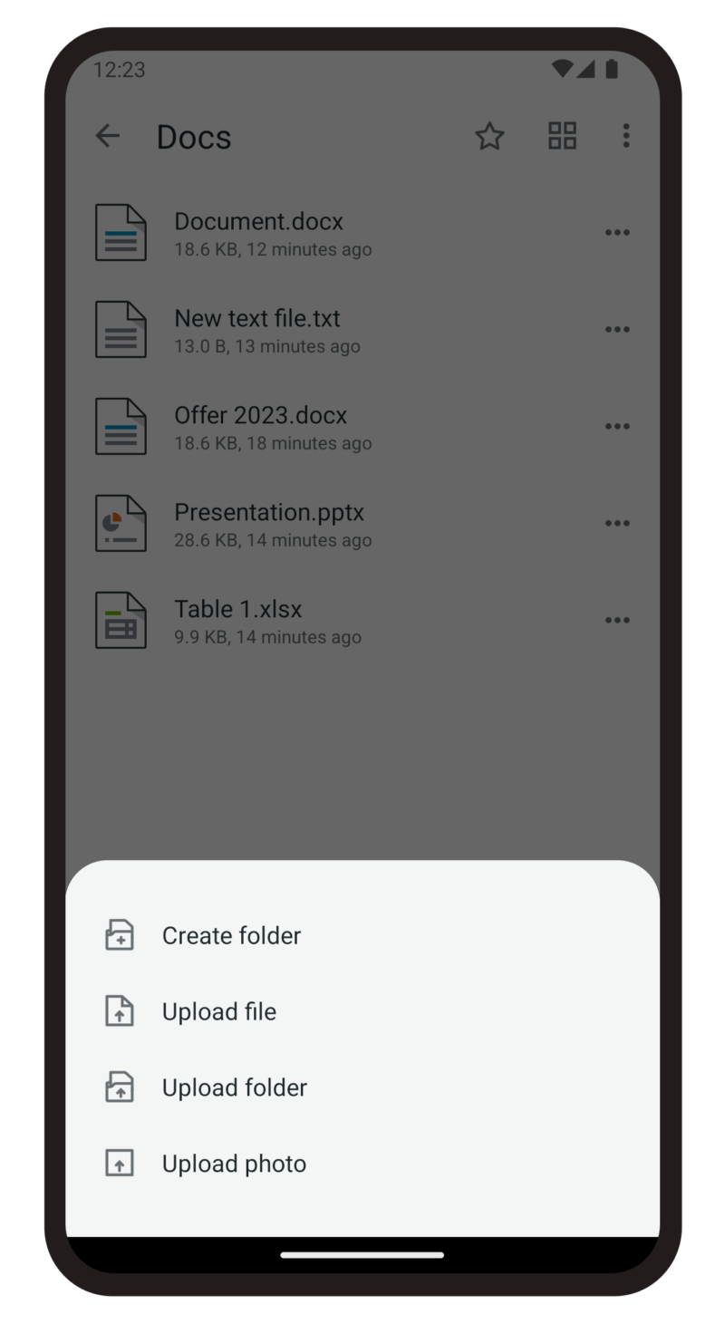 Android App Upload Files