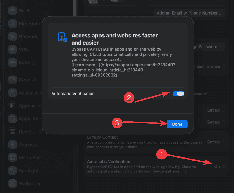Automatic Verification Mac