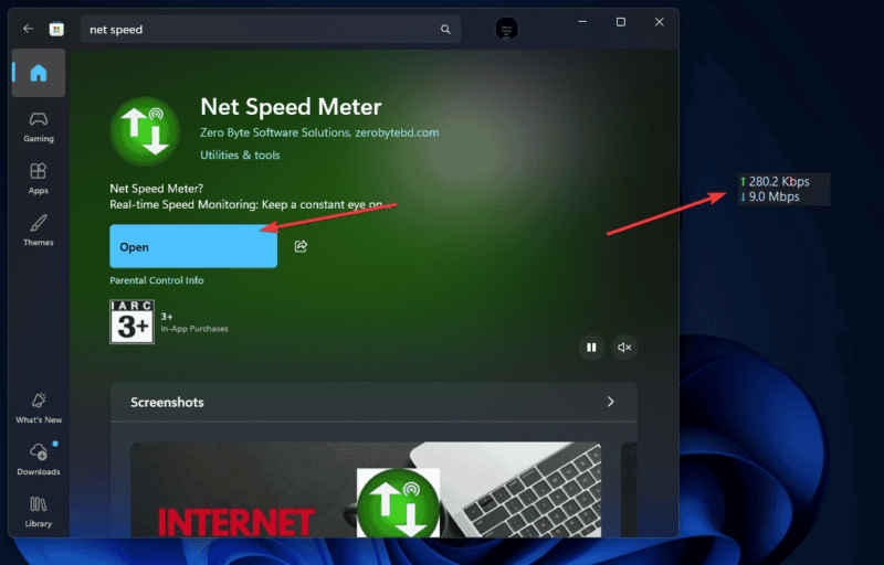 Installing Net Speed Meter