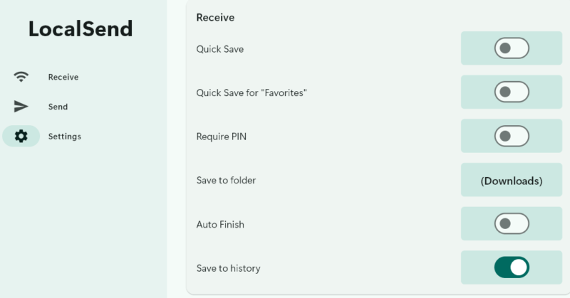 Quick Save Feature Localsend