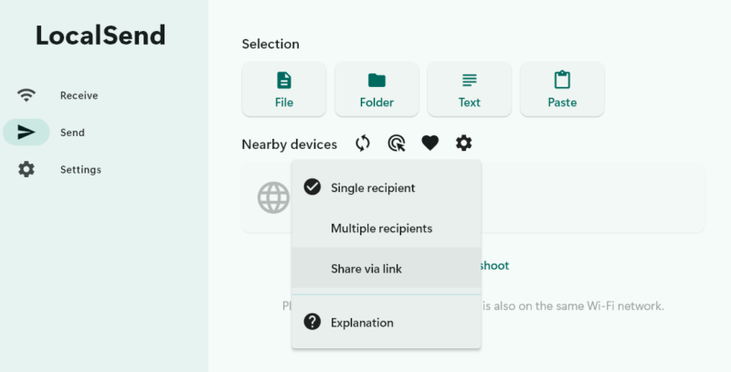 Share Via Link Localsend