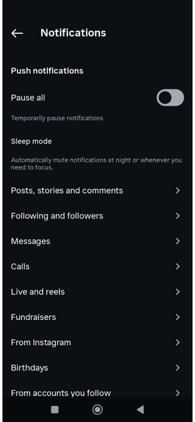 Android Instagram Notifications