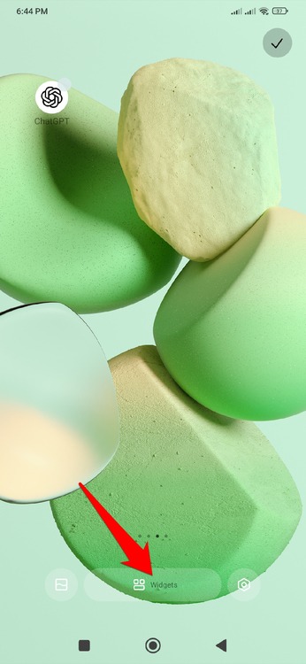 Android Widgets button on home screen