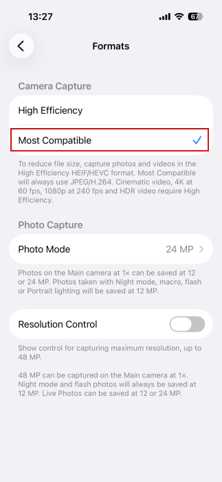Checking For Heic Iphone Shortcuts Settings Most Compatible