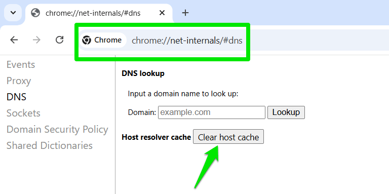 Clearing DNS Cache in Chrome