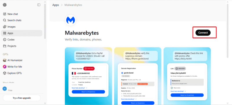 Connect Malwarebytes To Chatgpt