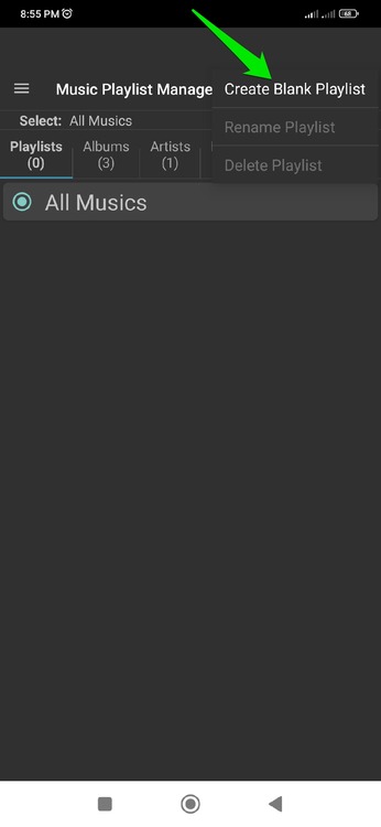 Creating Playlist in app