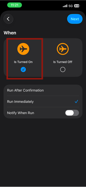 Iphone Airplane Is Turned On
