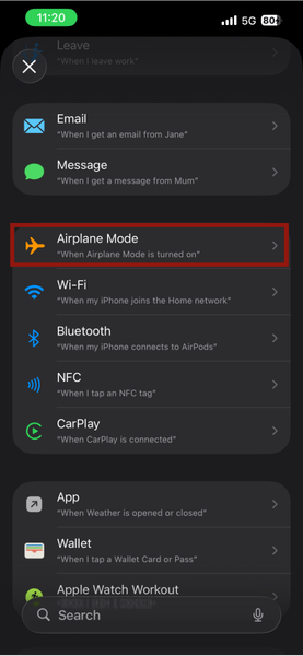 Iphone Automation Airplane Mode