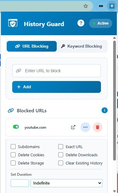 Prevent Browser From Saving History For Certain Websites History Guard Chrome