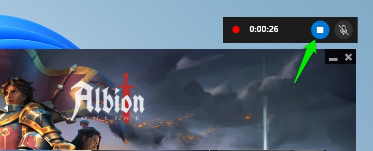 Recording app with game bar