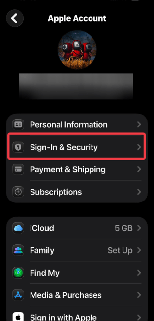 Sign In And Security