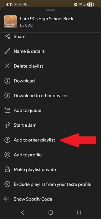 Adding Prompted Playlist tracks to a new playlist.