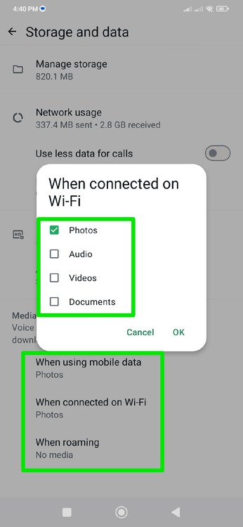 Stoping Auto Download in WhatsApp