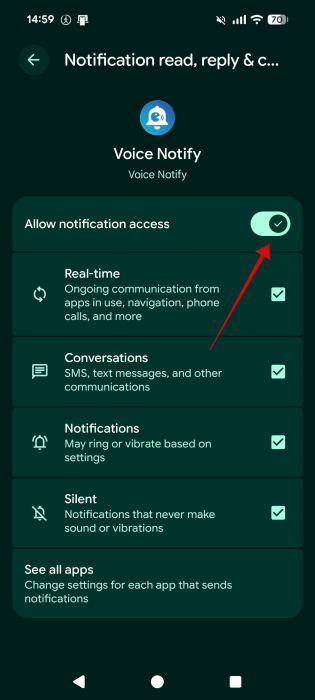 Voice Notifications Permission