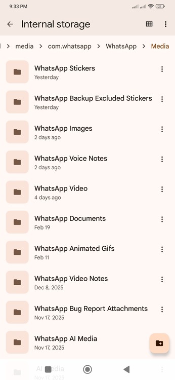 WhatsApp Media Folders