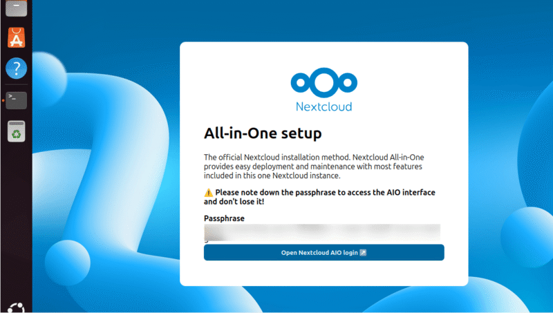 Access Nextcloud Aio Setup Inter
