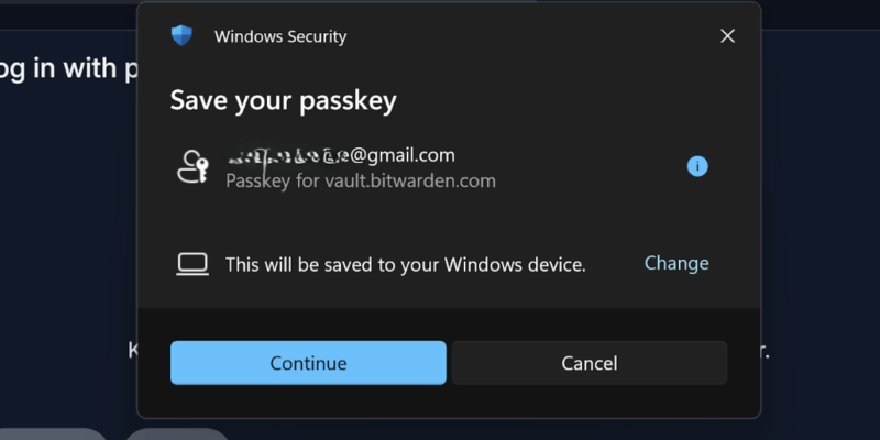 Bitwarden Save Your Passkey