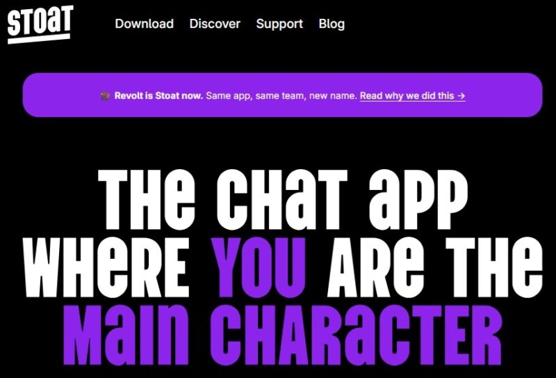 Stoat homepage as an alternative to Discord.