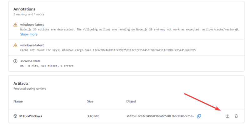 Download Mte Installer Under Artifacts Github