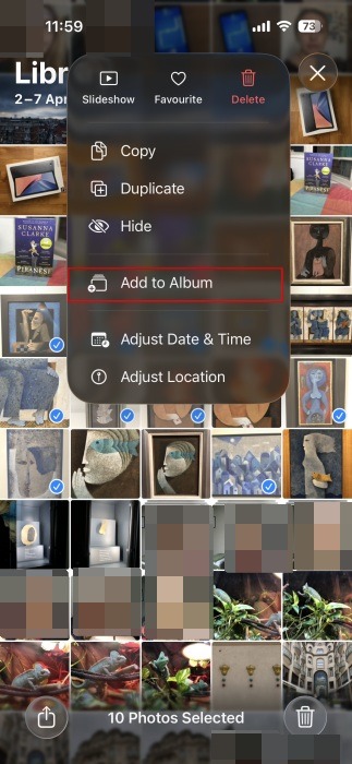 Creating new album via Photos app on iPhone. 
