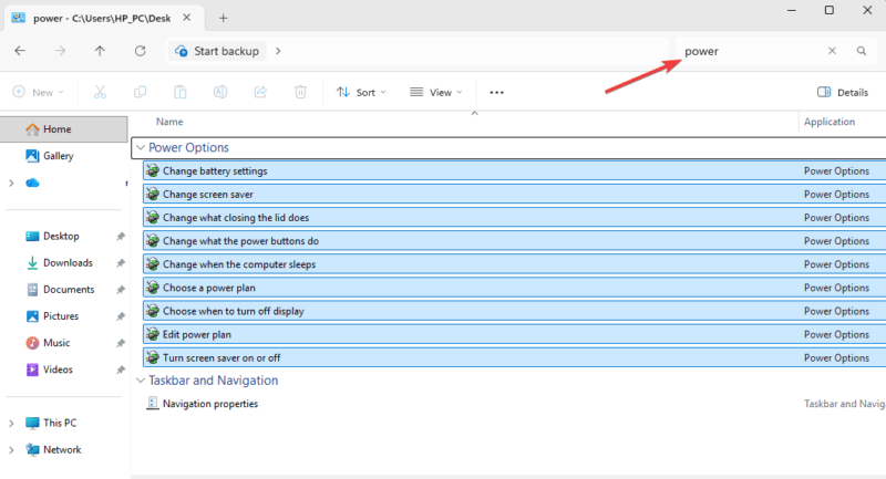 Search Power God Mode