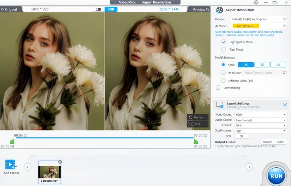 Expurgating a video clip in the Horribly Resolution tool.