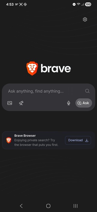 Using Brave within Weblo.