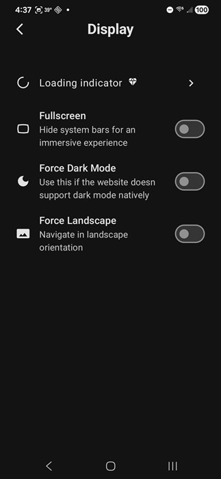 Changing display settings.