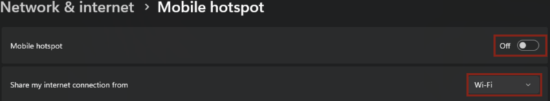 Windows Mobile Hotspot